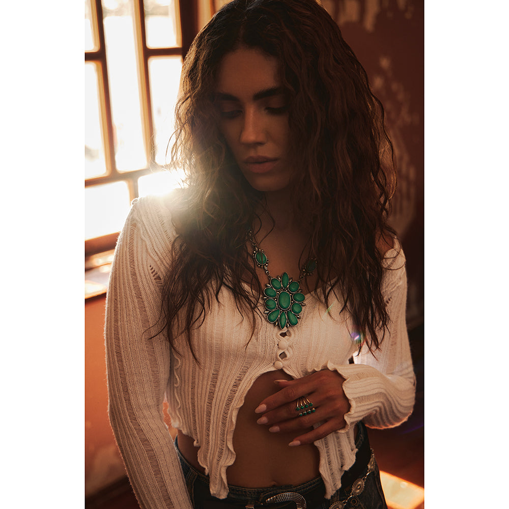 Tanana Trail Squash Blossom Necklace Myra USA