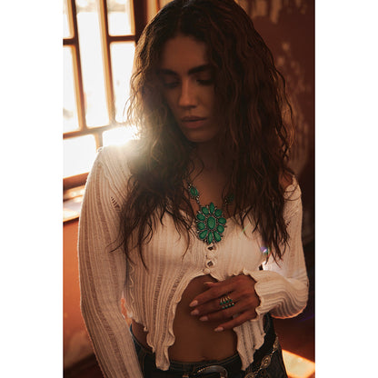 Tanana Trail Squash Blossom Necklace Myra USA