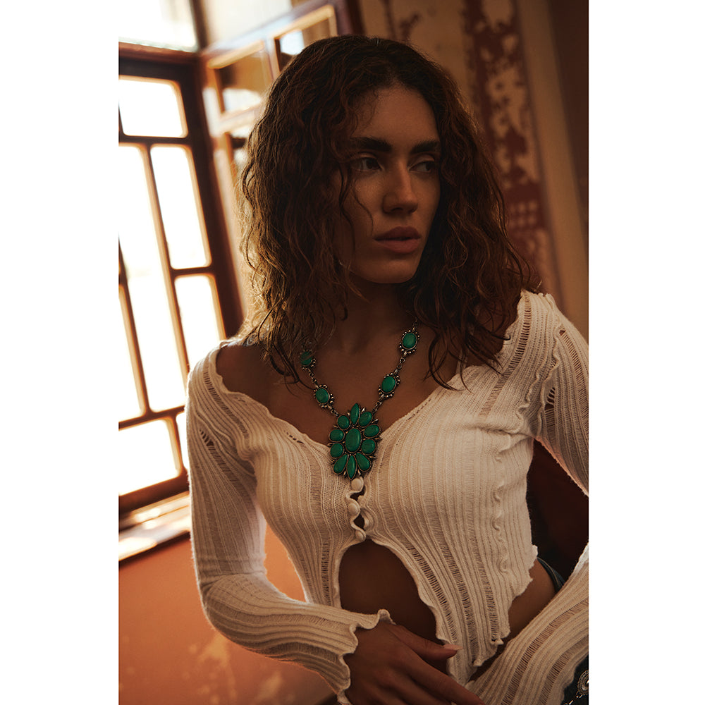 Tanana Trail Squash Blossom Necklace Myra USA