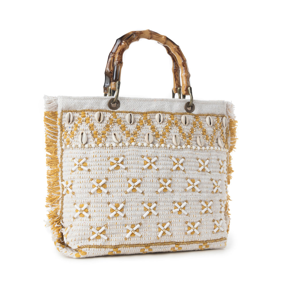 Myra Sunset Creek Embroidered Small Bag in Coastal White Myra USA