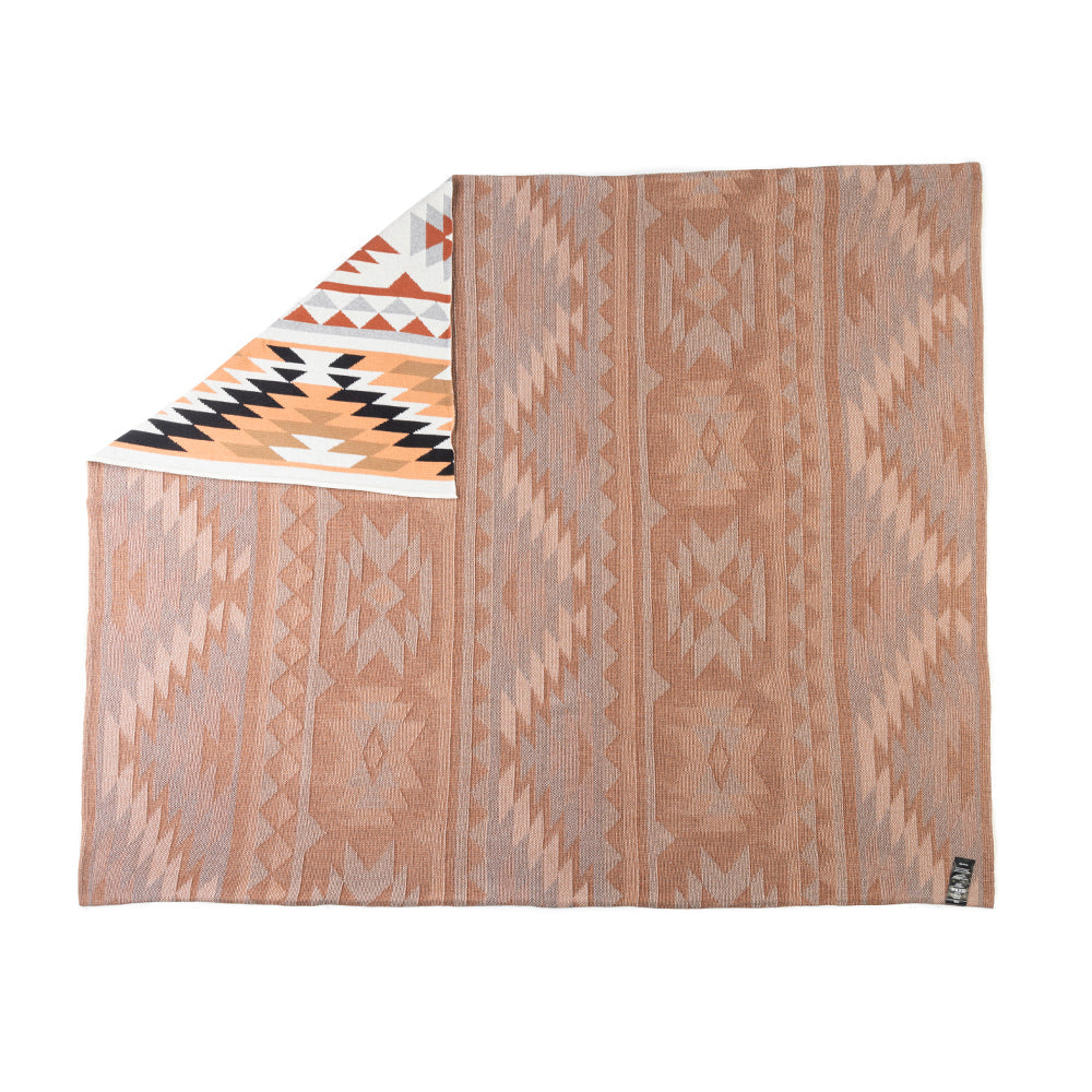 Desert Mesa Aztec Cotton Throw in Saddle Sand Myra USA