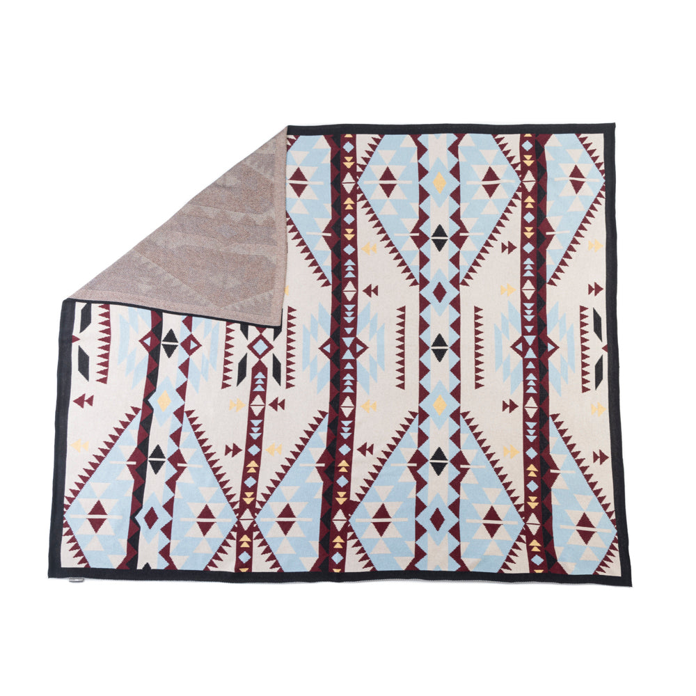 Santa Fe Sky Trails Cotton Throw in Cloud Blue Myra USA