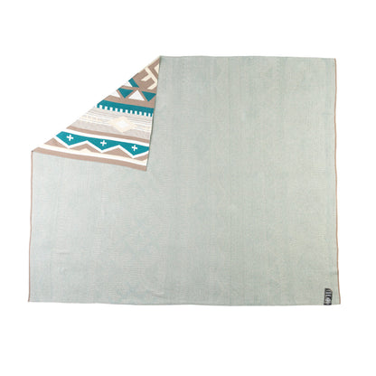 Sagebrush Aztec Cotton Knitted Throw in Teal Dunes Myra USA
