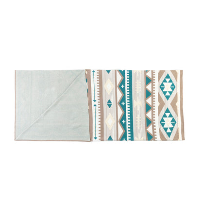 Sagebrush Aztec Cotton Knitted Throw in Teal Dunes Myra USA