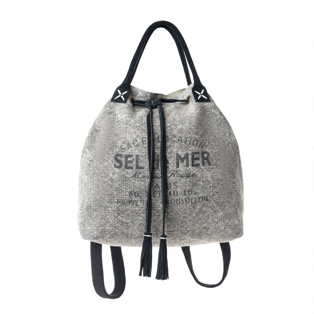 Myra Sel de Mer Bucket Backpack in Aged Grey Myra USA