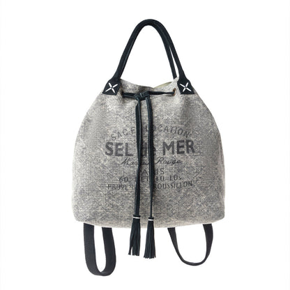 Myra Sel de Mer Bucket Backpack in Aged Grey Myra USA