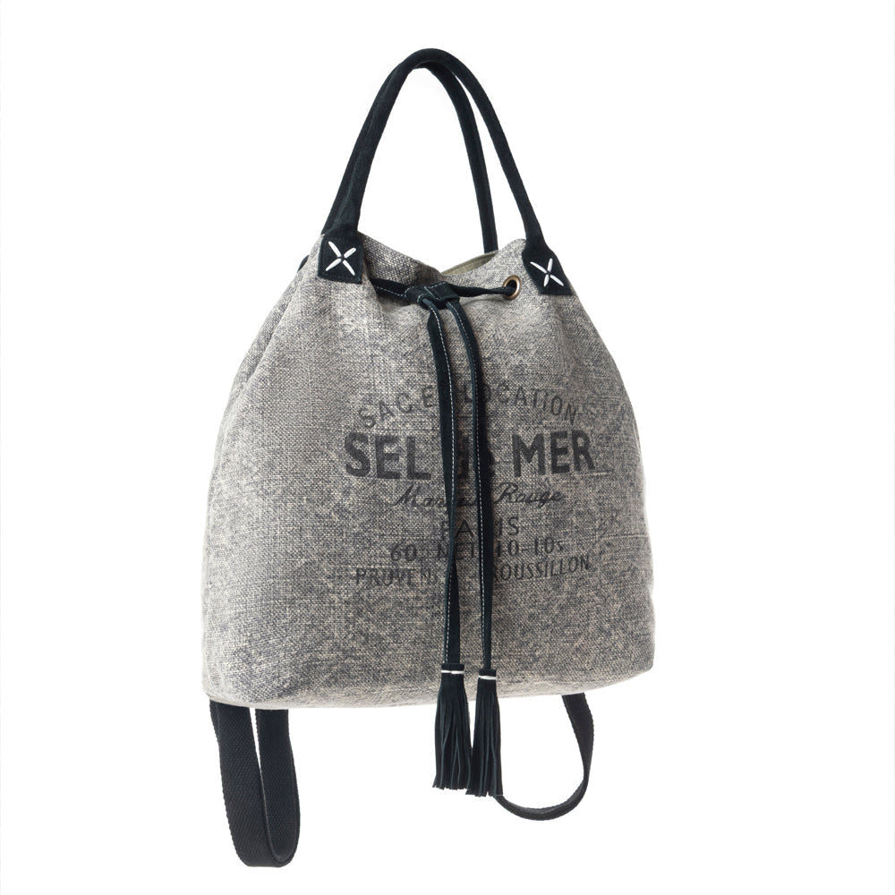 Myra Sel de Mer Bucket Backpack in Aged Grey Myra USA