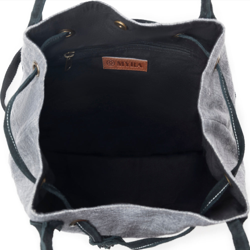 Myra Sel de Mer Bucket Backpack in Storm Grey Myra USA