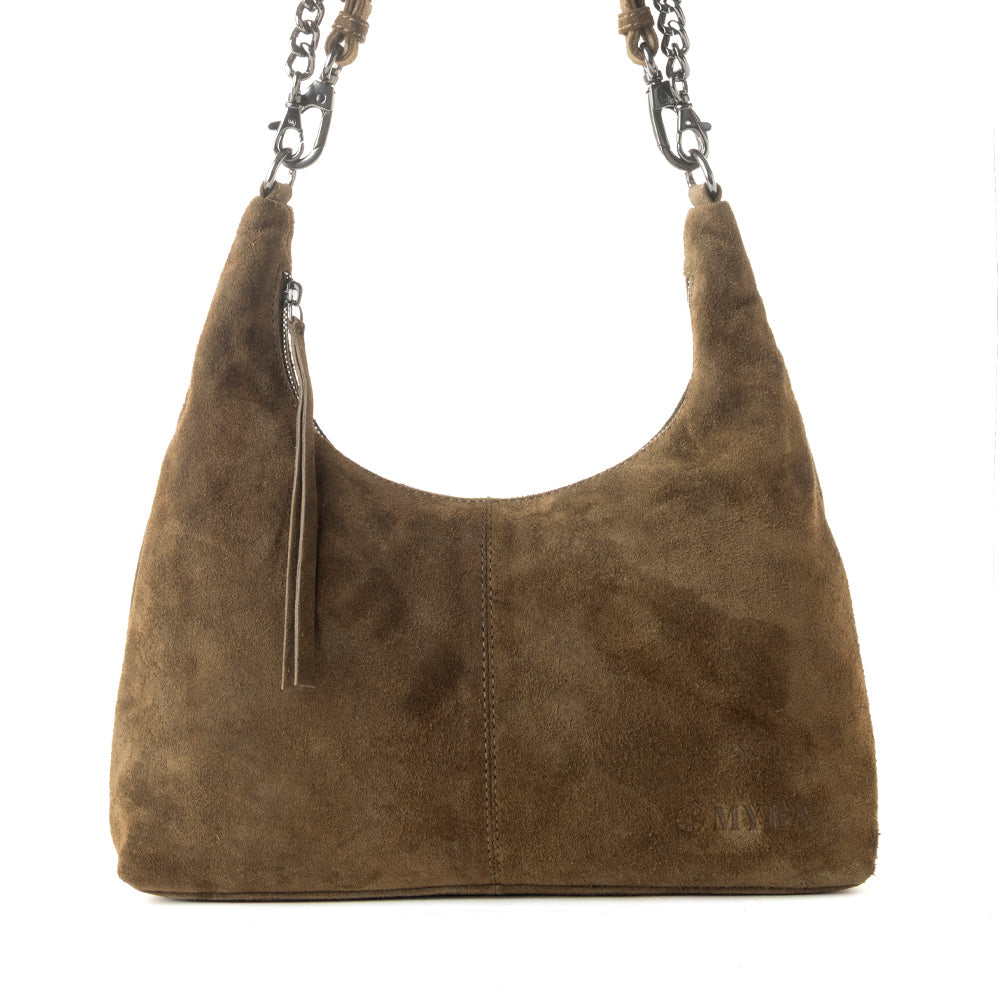 Myra Juniper Trail Genuine Suede Bag for Women in olive with soft finish with extra strap Myra USA
