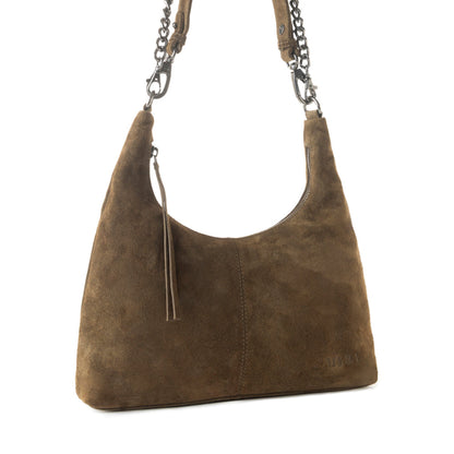 Myra Juniper Trail Genuine Suede Bag for Women in olive with soft finish with extra strap Myra USA