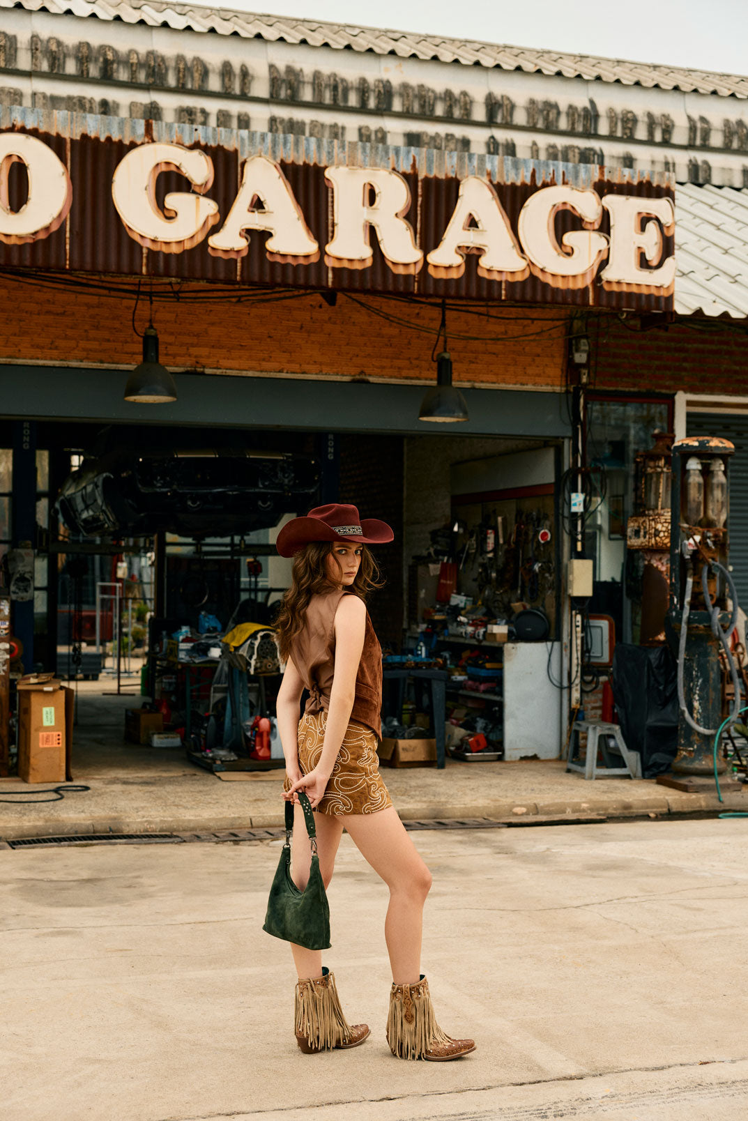 Myra Juniper Trail Genuine Suede Bag for Women in forest green with extra strap Myra USA