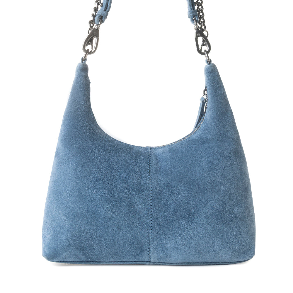 Myra Juniper Trail Genuine Suede Bag for Women in denim blue with extra strap Myra USA
