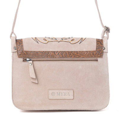 Myra Amberwood Suede Leather Boot Embroidered Leather Bag in Amber Myra USA