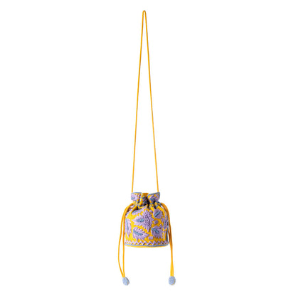 Myra Honey Vine Western Bucket Bag for Women in Yellow with embroidered detail Myra USA