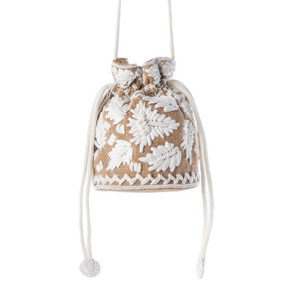 Myra Honey Vine Western Bucket Bag for Women in Jute with embroidered detail Myra USA