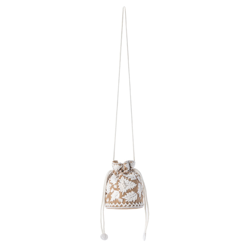 Myra Honey Vine Western Bucket Bag for Women in Jute with embroidered detail Myra USA