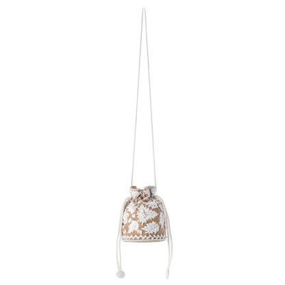Myra Honey Vine Western Bucket Bag for Women in Jute with embroidered detail Myra USA