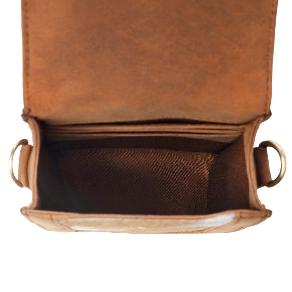 Myra Lasso Lane Hairon Leather Bag in Chestnut Hide Myra USA