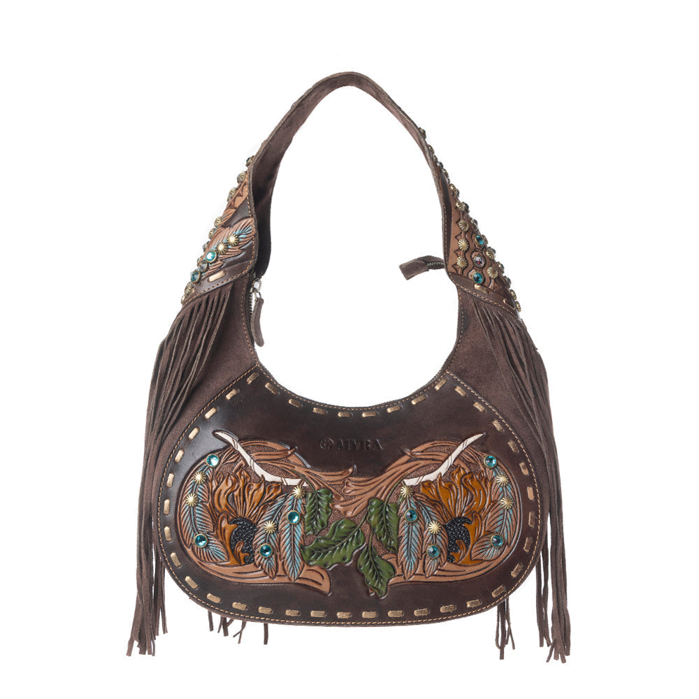 Myra Sierra Grove Handtooled Leather Bag in Deep Espresso Myra USA