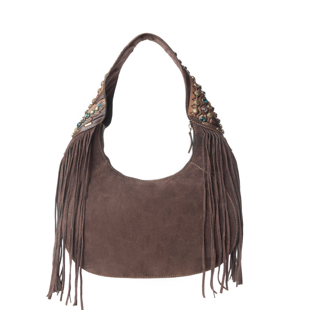 Myra Sierra Grove Handtooled Leather Bag in Deep Espresso Myra USA