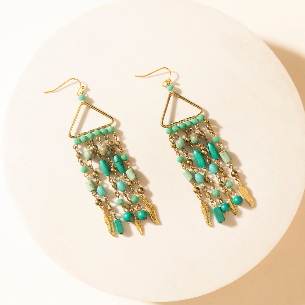 Myra Rio Grande Beaded Earrings in Breezy Teal Myra USA
