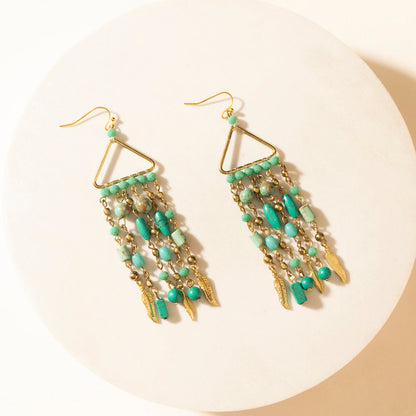 Myra Rio Grande Beaded Earrings in Breezy Teal Myra USA