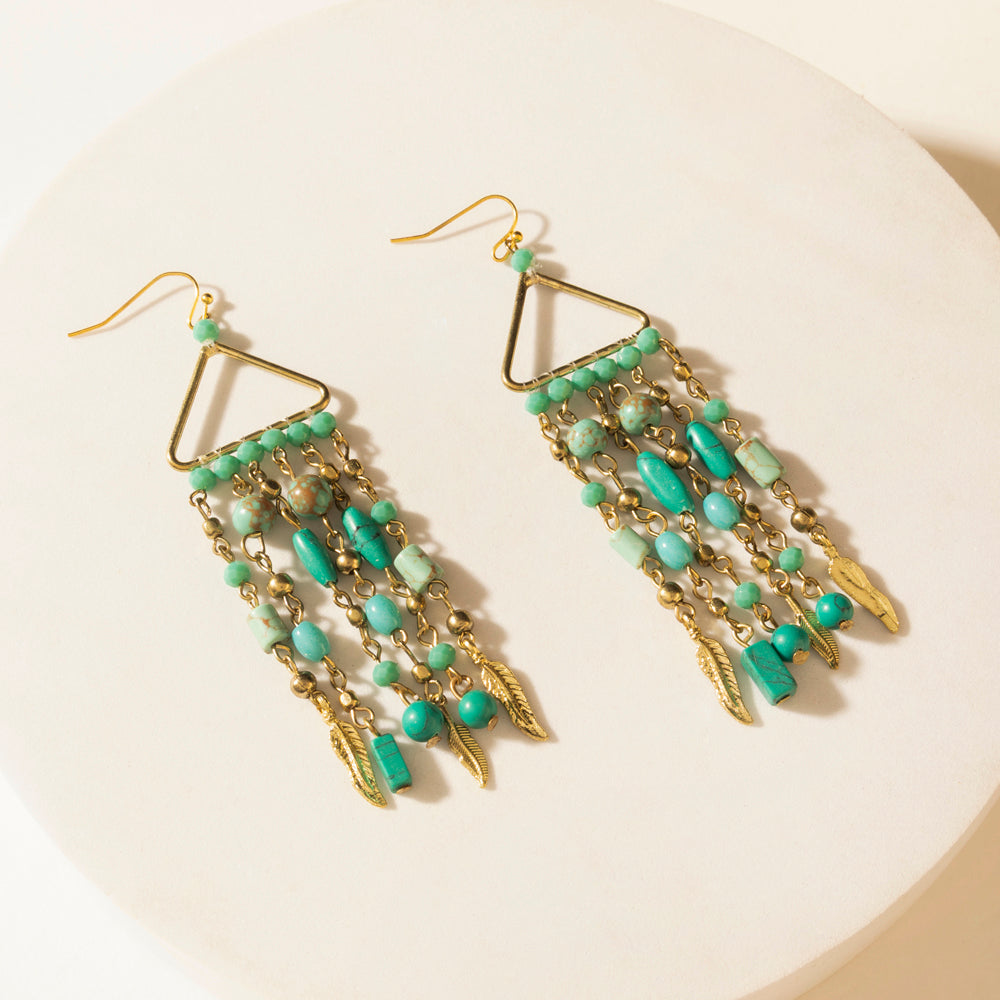 Myra Rio Grande Beaded Earrings in Breezy Teal Myra USA