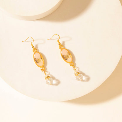 Myra Honey Crystal Dangle Earrings in Dawn Blush Myra USA