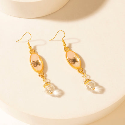Myra Honey Crystal Dangle Earrings in Dawn Blush Myra USA