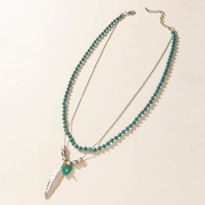 Myra Feathered Sage Necklace in Range Blue Myra USA