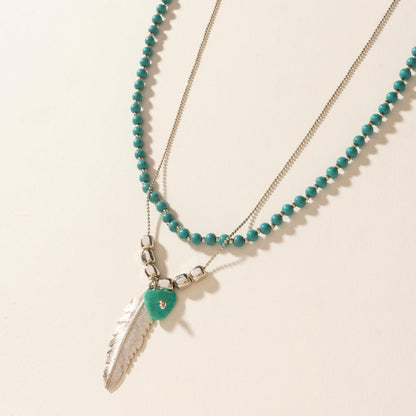 Myra Feathered Sage Necklace in Range Blue Myra USA