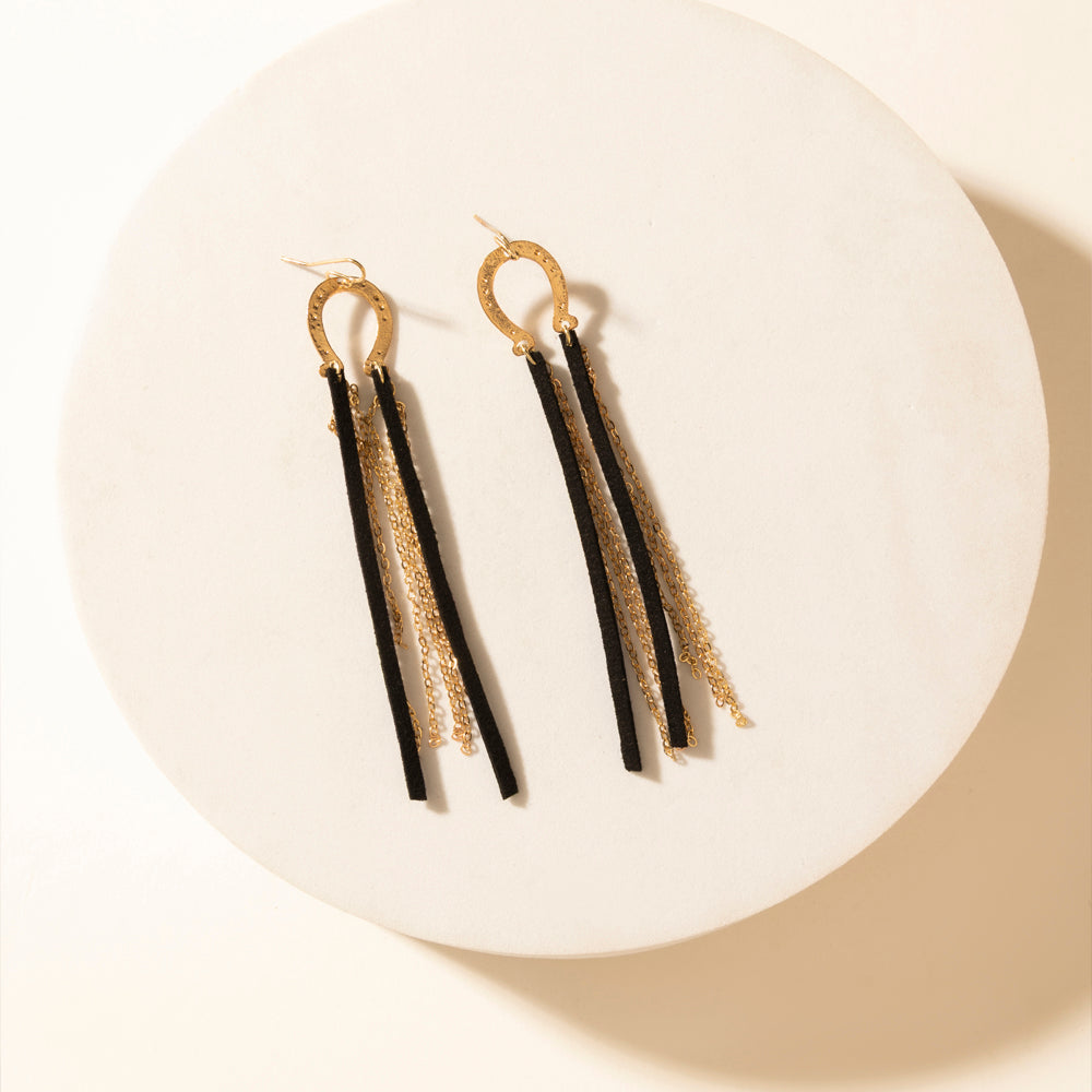 Myra Moonshine Dangle Earrings in Brass Glow Myra USA