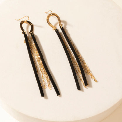 Myra Moonshine Dangle Earrings in Brass Glow Myra USA