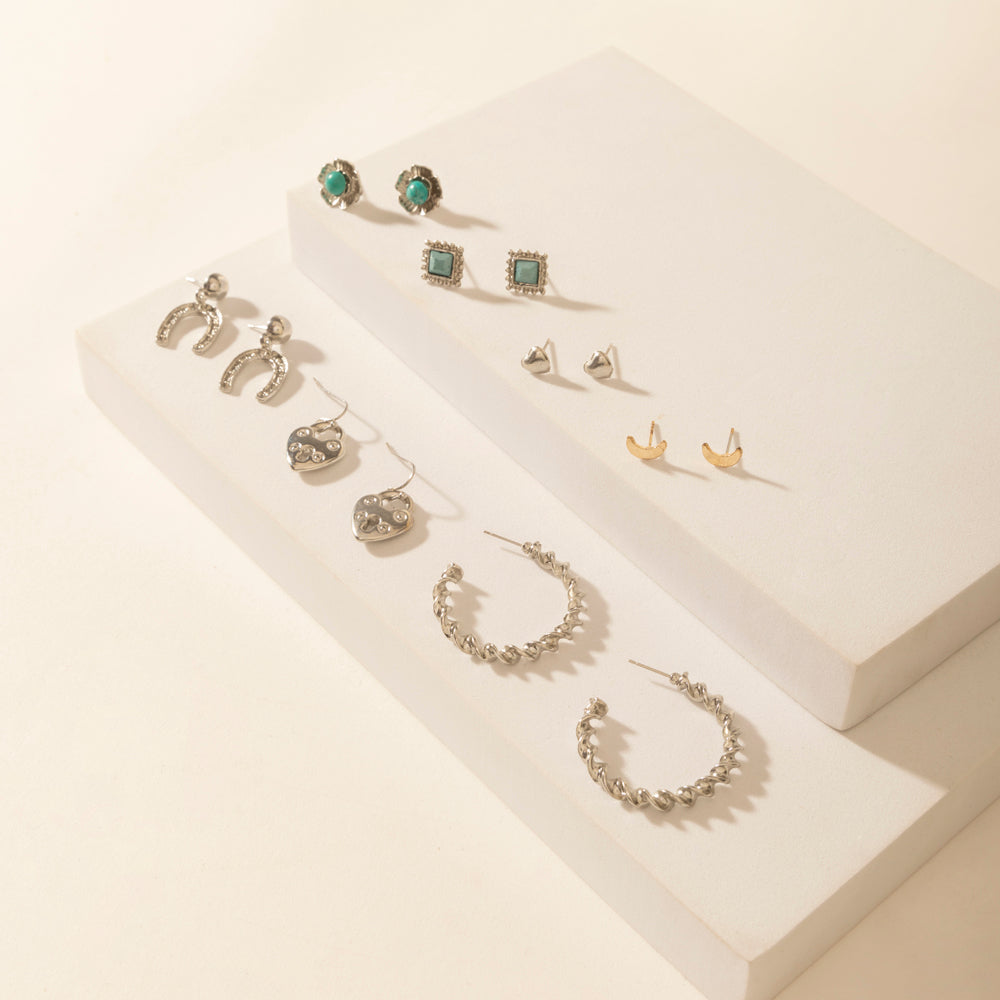 Myra Moonbeam Earrings Set in Silver Shine Myra USA