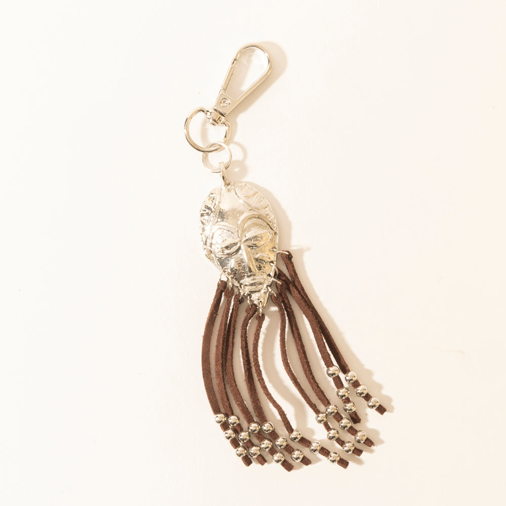 Myra Night Spirit Charm Keychain in Suede Black Myra USA