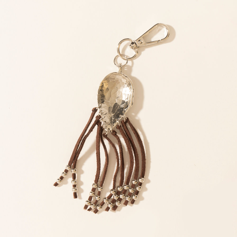Myra Night Spirit Charm Keychain in Suede Black Myra USA