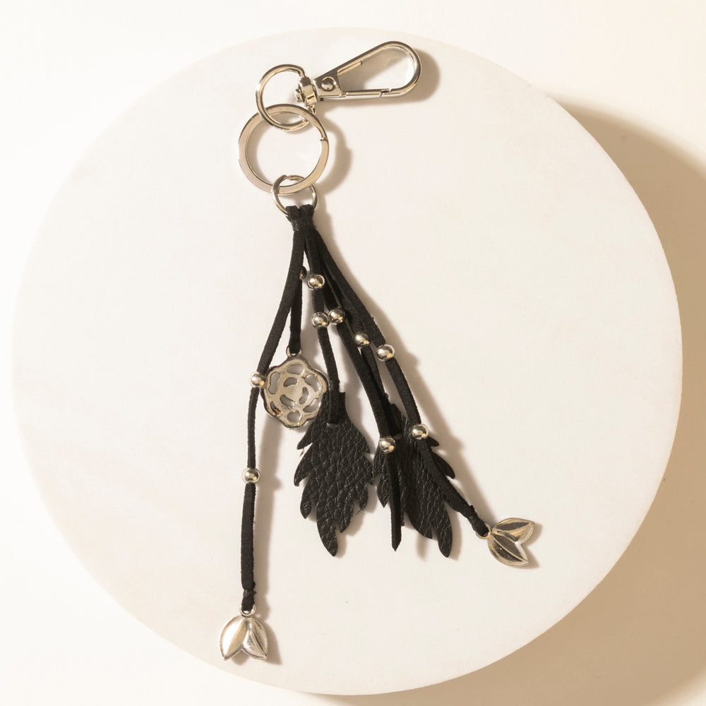 Myra Blackthorn Tassel Keychain in Velvet Black Myra USA