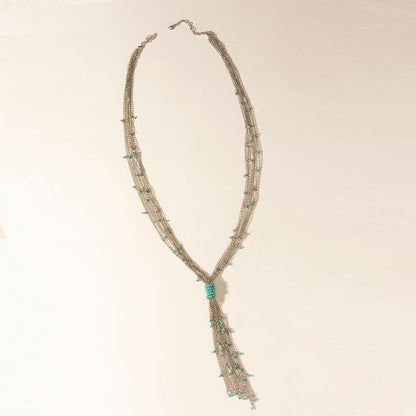Myra Mist River Tassel Necklace in Silver Mix Myra USA