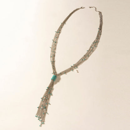 Myra Mist River Tassel Necklace in Silver Mix Myra USA