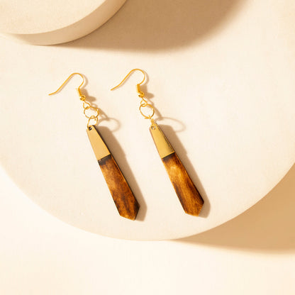 Myra Brindle Trail Drop Earrings in Smoke Tan Myra USA