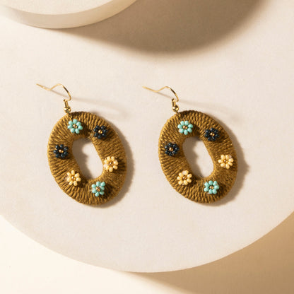 Myra Pasture Posy Oval Earrings in Sand Dune Myra USA