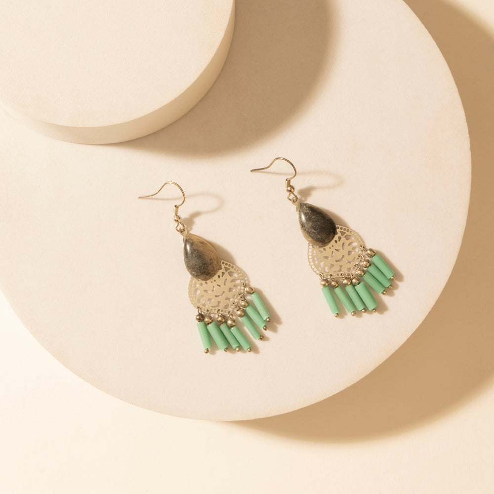 Myra Cantina Turquoise Earrings in Night Silver Myra USA