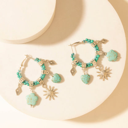 Myra Sunchrome Charm Hoop Earrings in Bloom Blue Myra USA