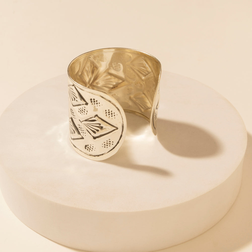 Myra Nomad Glyph Cuff in Mesa Silver Myra USA