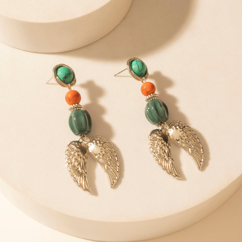 Myra Guardian Wing Dangle Earrings in Sterling Silver Myra USA