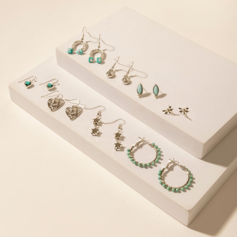 Myra Prairie Trinket Earrings Set in Saddle Silver Myra USA