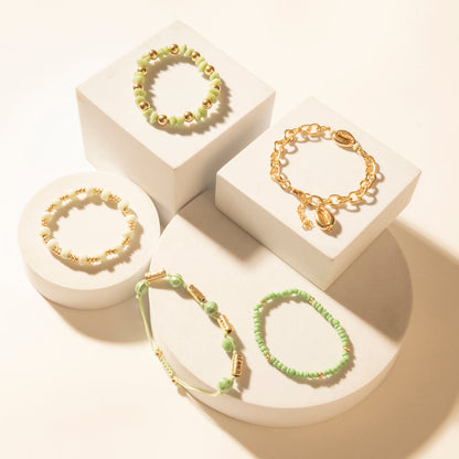 Myra Palomino Shine Stack Bracelet in Frost Green Myra USA