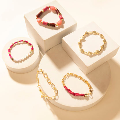 Myra Wildflower Sunshine Stack Bracelet in Carnival Pink Myra USA