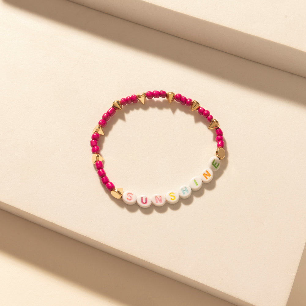 Myra Wildflower Sunshine Stack Bracelet in Carnival Pink Myra USA
