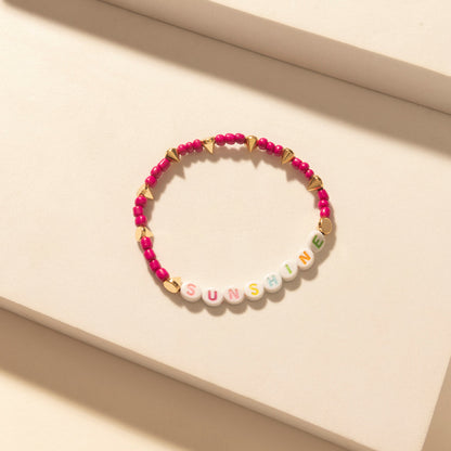 Myra Wildflower Sunshine Stack Bracelet in Carnival Pink Myra USA